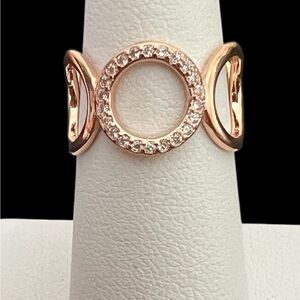 Adjustable Rose Gold over silver Circle Ring